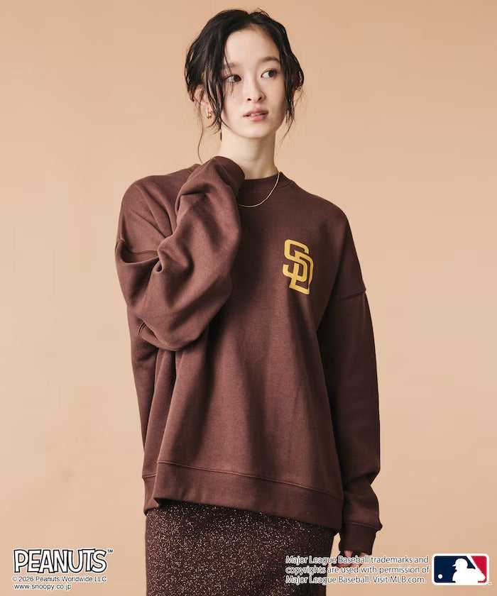 PEANUTS × MLB × FREAK'S STORE / 教士隊背印大廓形 圓領衫(日本聯名限定)