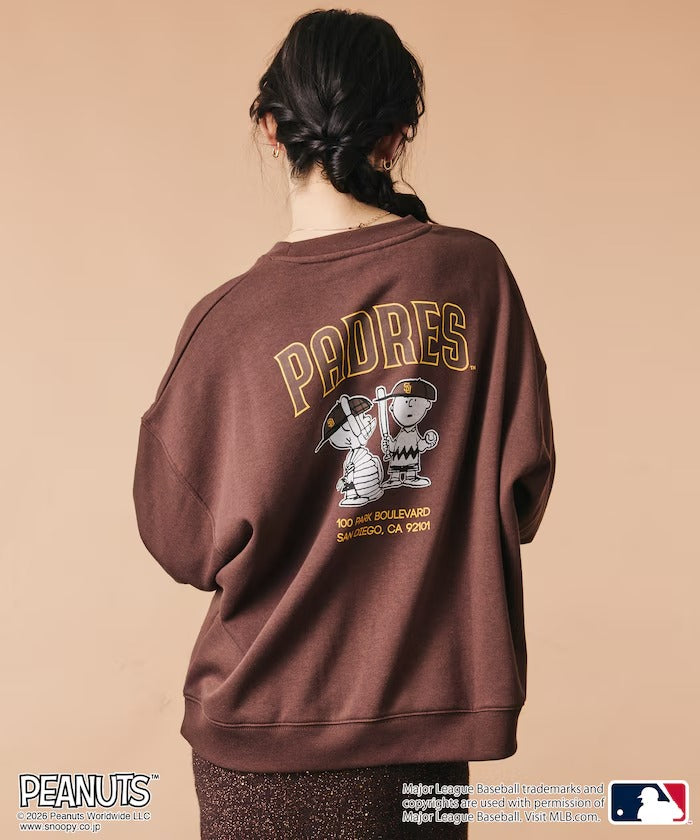 PEANUTS × MLB × FREAK'S STORE / 教士隊背印大廓形 圓領衫(日本聯名限定)