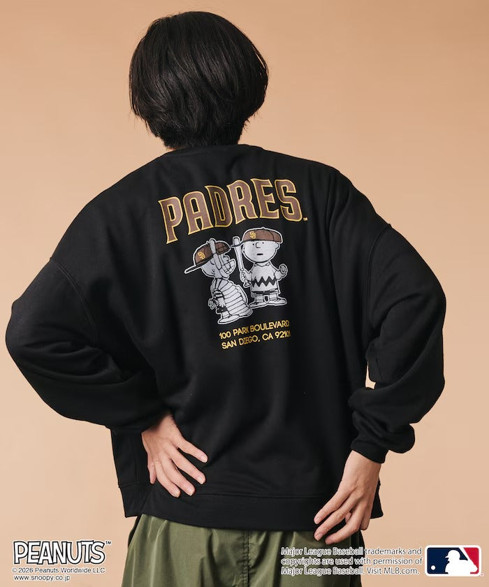 PEANUTS × MLB × FREAK'S STORE / 教士隊背印大廓形 圓領衫(日本聯名限定)