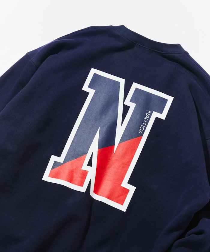 NAUTICA / 寬鬆學院LOGO 圓領衫