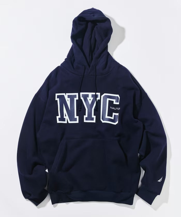 NAUTICA / 寬鬆學院LOGO 連帽衫