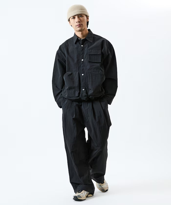 FREAK'S STORE / 2WAY打褶寬版尼龍機能褲