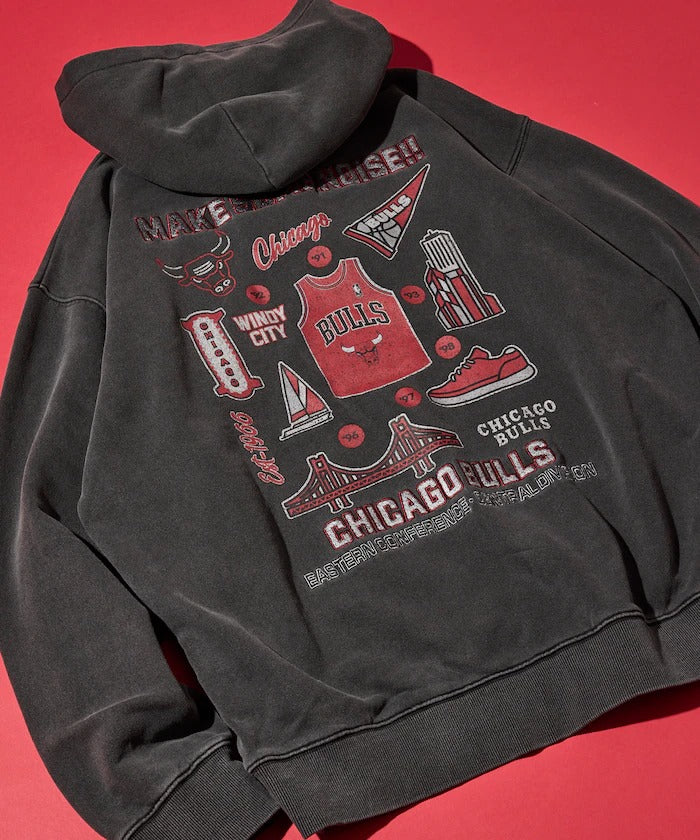NBA × FREAK'S STORE / 球隊插畫背印 亨利領連帽衫(日本聯名限定)