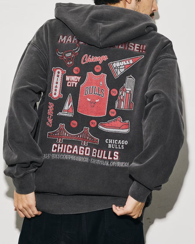 NBA × FREAK'S STORE / 球隊插畫背印 亨利領連帽衫(日本聯名限定)