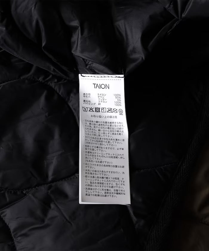 TAION / 軍風V領雙向拉鍊 羽絨外套