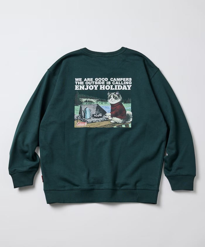 Coleman × FREAK'S STORE / 復古型錄貓咪圖案 圓領衫(日本聯名限定)