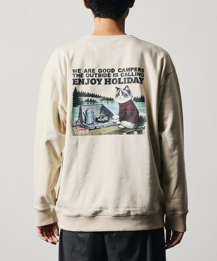 Coleman × FREAK'S STORE / 復古型錄貓咪圖案 圓領衫(日本聯名限定)