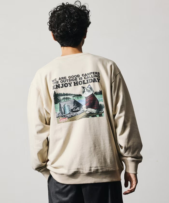 Coleman × FREAK'S STORE / 復古型錄貓咪圖案 圓領衫(日本聯名限定)