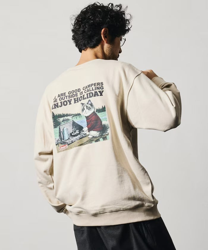 Coleman × FREAK'S STORE / 復古型錄貓咪圖案 圓領衫(日本聯名限定)
