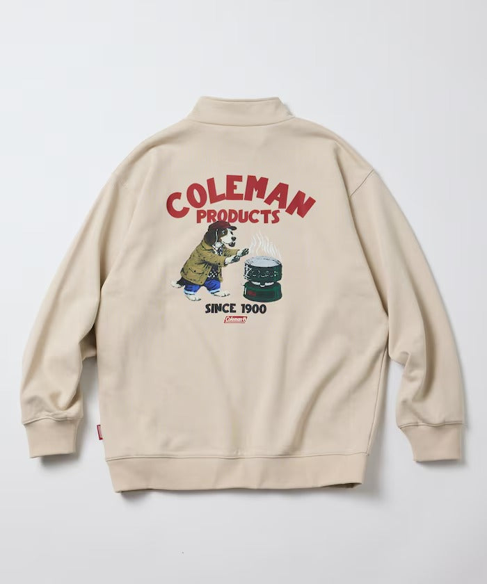 Coleman × FREAK'S STORE / 復古型錄狗狗圖案 拉鍊半領衫(日本聯名限定)