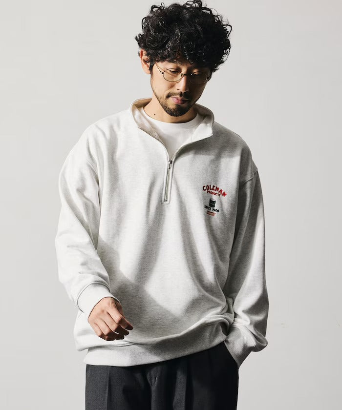 Coleman × FREAK'S STORE / 復古型錄狗狗圖案 拉鍊半領衫(日本聯名限定)