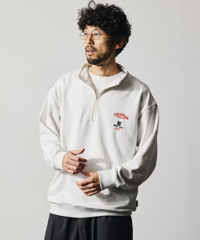 Coleman × FREAK'S STORE / 復古型錄狗狗圖案 拉鍊半領衫(日本聯名限定)