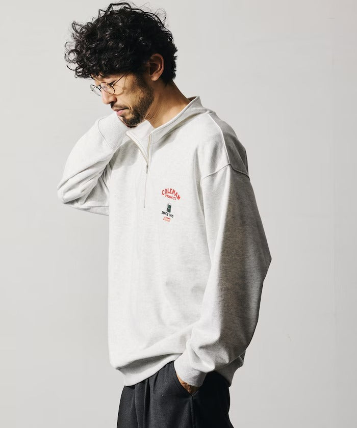 Coleman × FREAK'S STORE / 復古型錄狗狗圖案 拉鍊半領衫(日本聯名限定)