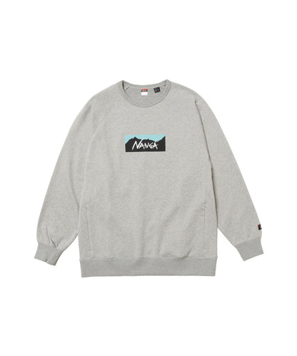 NANGA ECO HYBRID BOX LOGO SWEATSHIRT(UNISEX) / 拉克蘭袖 圓領衫