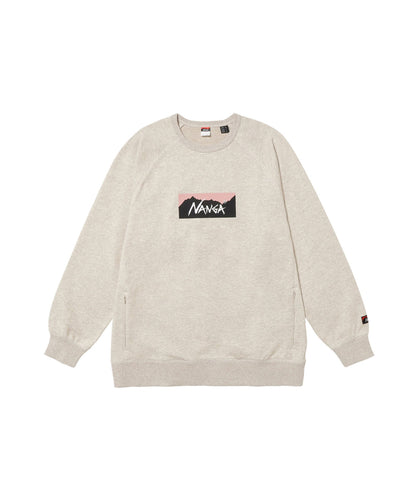 NANGA ECO HYBRID BOX LOGO SWEATSHIRT(UNISEX) / 拉克蘭袖 圓領衫