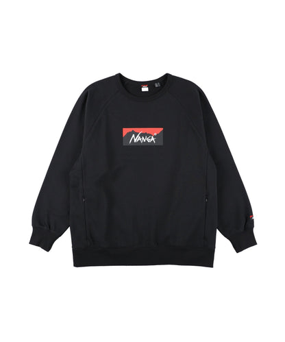 NANGA ECO HYBRID BOX LOGO SWEATSHIRT(UNISEX) / 拉克蘭袖 圓領衫