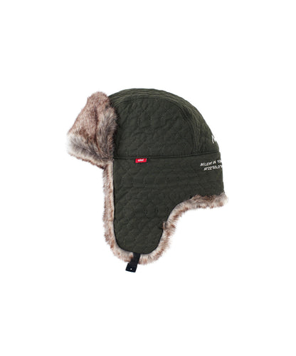 NANGA X CLEF QUILT PILOT CAP / 聯名羽絨格紋保暖飛行帽