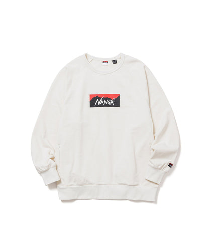 NANGA ECO HYBRID BOX LOGO SWEATSHIRT(UNISEX) / 拉克蘭袖 圓領衫