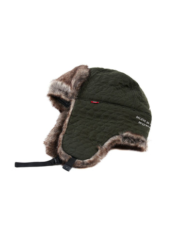 NANGA X CLEF QUILT PILOT CAP / 聯名羽絨格紋保暖飛行帽
