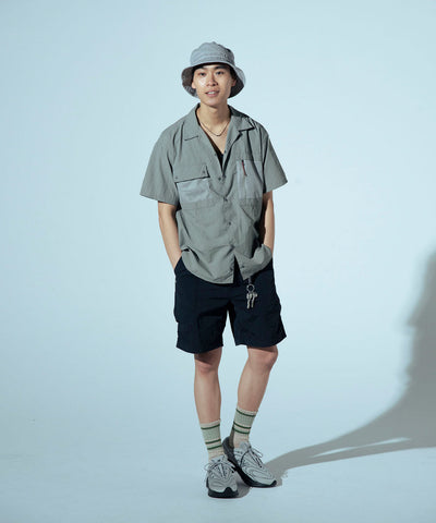 NYLON TUSSER OPEN COLLAR SHIRT / 日本直営店限定 Nylon Tussah 乾爽短袖襯衫
