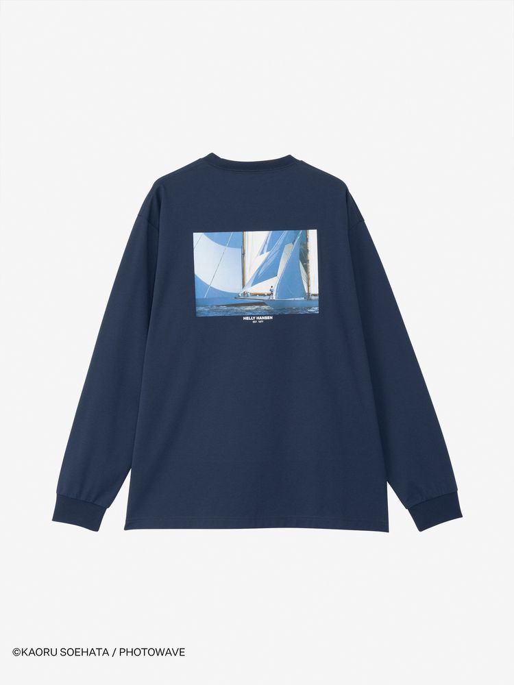 HELLY HANSEN  / 別注海洋印花長袖T恤