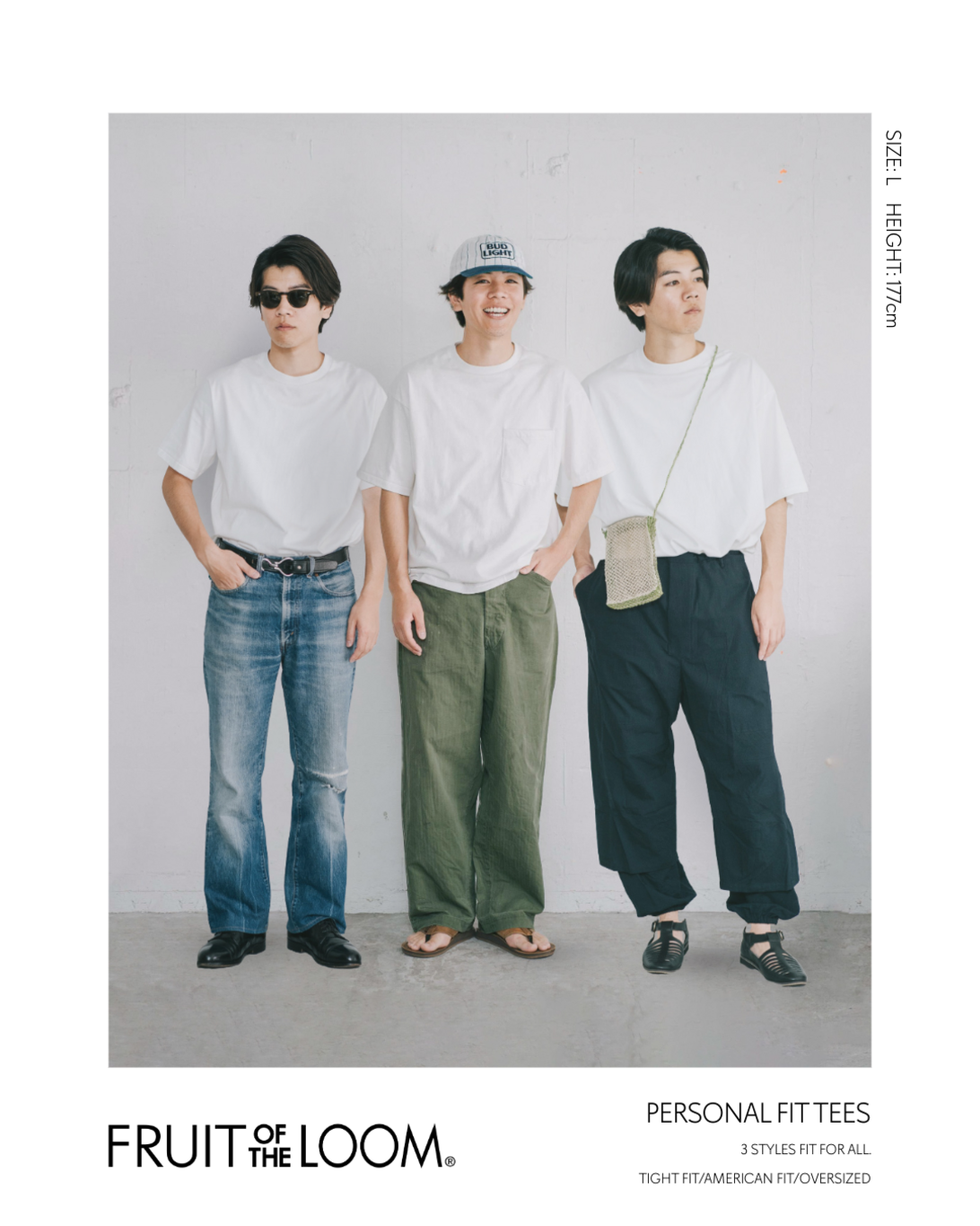 FRUIT OF THE LOOM  Personal Fit 3P PACKTEE HEAVY / 三件裝重磅圓領T恤