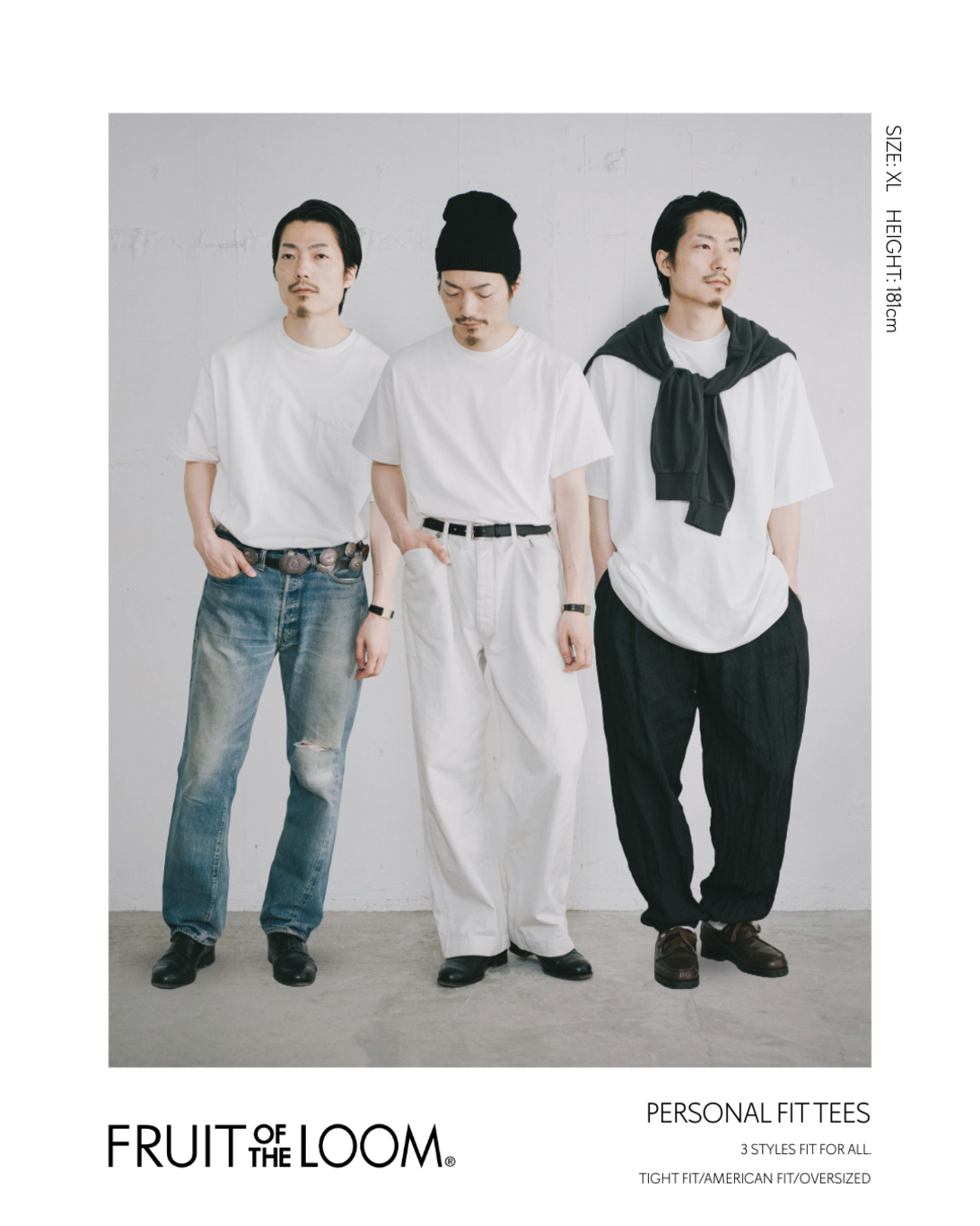 FRUIT OF THE LOOM  Personal Fit 3P PACKTEE HEAVY / 三件裝重磅圓領T恤
