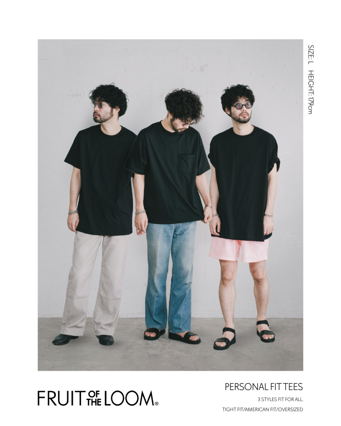 FRUIT OF THE LOOM  Personal Fit 3P PACKTEE HEAVY / 三件裝重磅圓領T恤