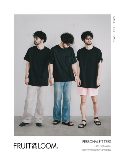 FRUIT OF THE LOOM  Personal Fit 3P PACKTEE HEAVY / 三件裝重磅圓領T恤