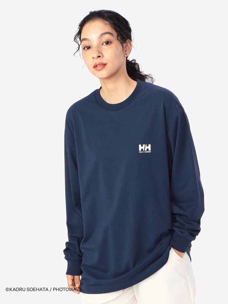 HELLY HANSEN  / 別注海洋印花長袖T恤