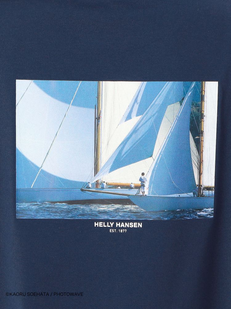 HELLY HANSEN  / 別注海洋印花長袖T恤