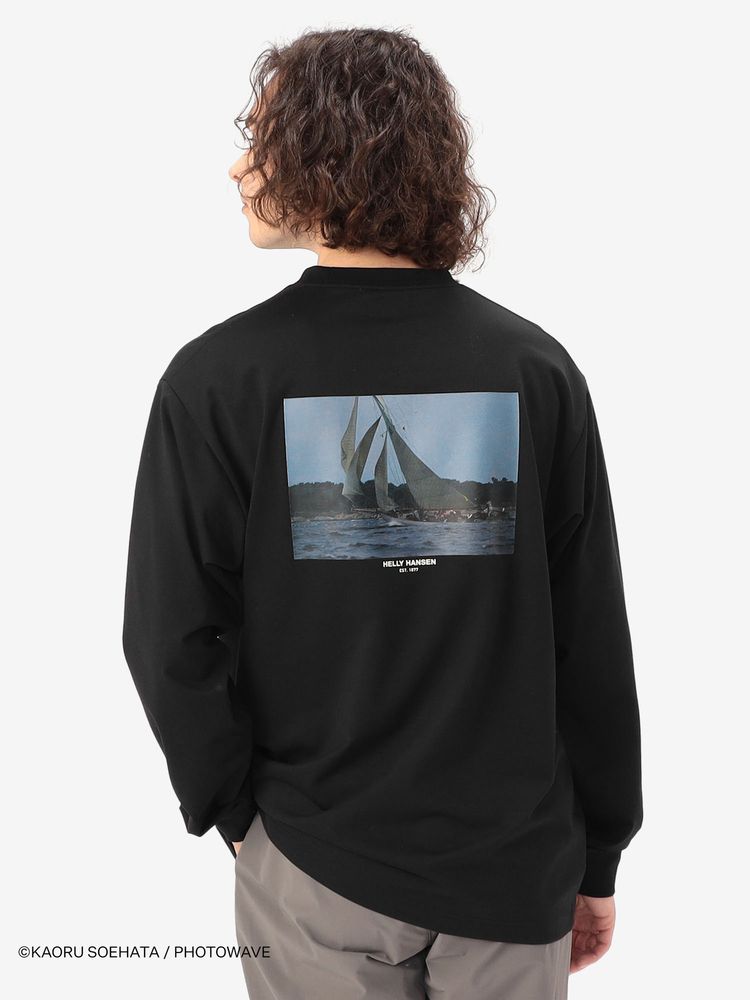 HELLY HANSEN  / 別注海洋印花長袖T恤
