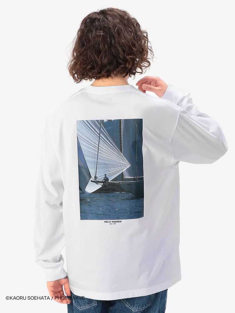 HELLY HANSEN  / 別注海洋印花長袖T恤