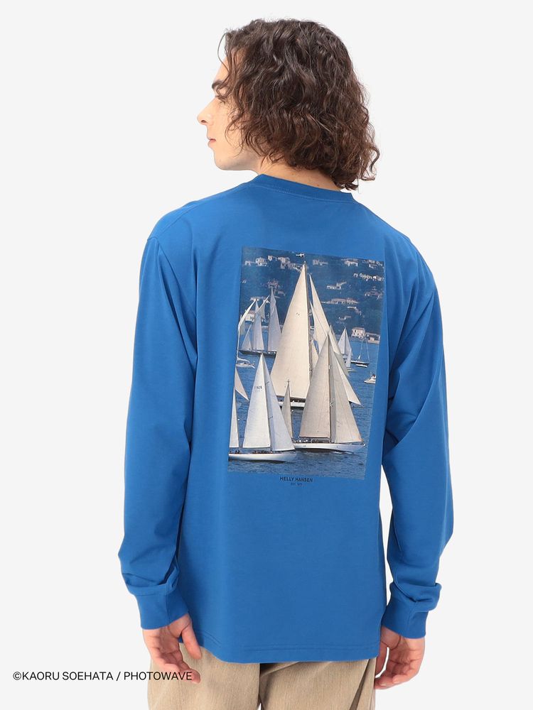 HELLY HANSEN  / 別注海洋印花長袖T恤