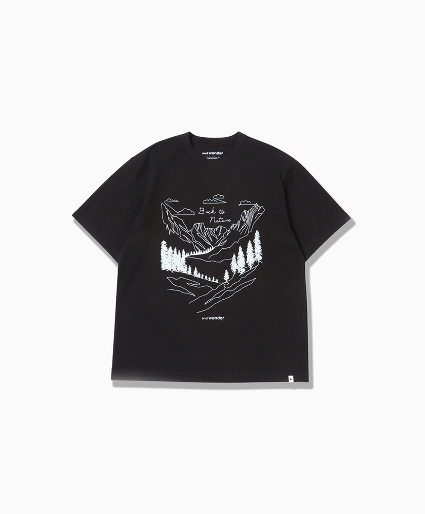 and wander BACK TO NATURE Printed SS T / 山景短袖T恤