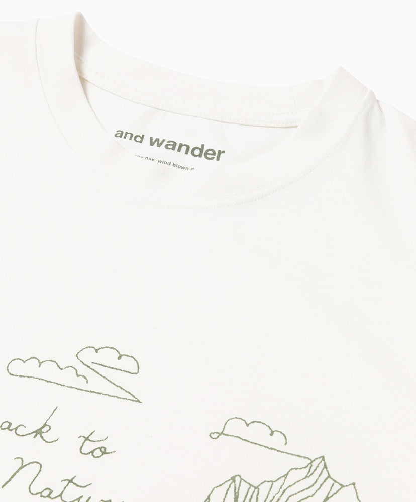 and wander BACK TO NATURE Printed SS T / 山景短袖T恤