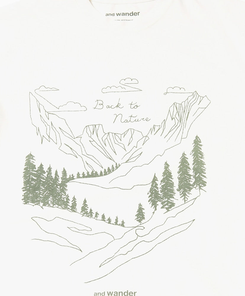 and wander BACK TO NATURE Printed SS T / 山景短袖T恤