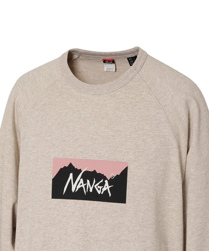 NANGA ECO HYBRID BOX LOGO SWEATSHIRT(UNISEX) / 拉克蘭袖 圓領衫