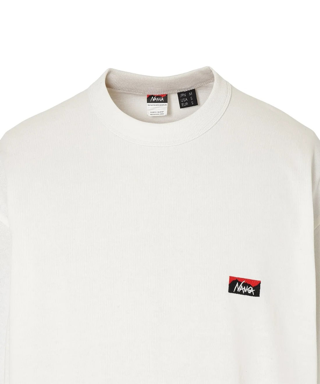 NANGA / ECO HYBRID BOX LOGO EMBROIDERY L/S TEE(UNISEX) 再生棉方形LOGO刺繡長袖T恤