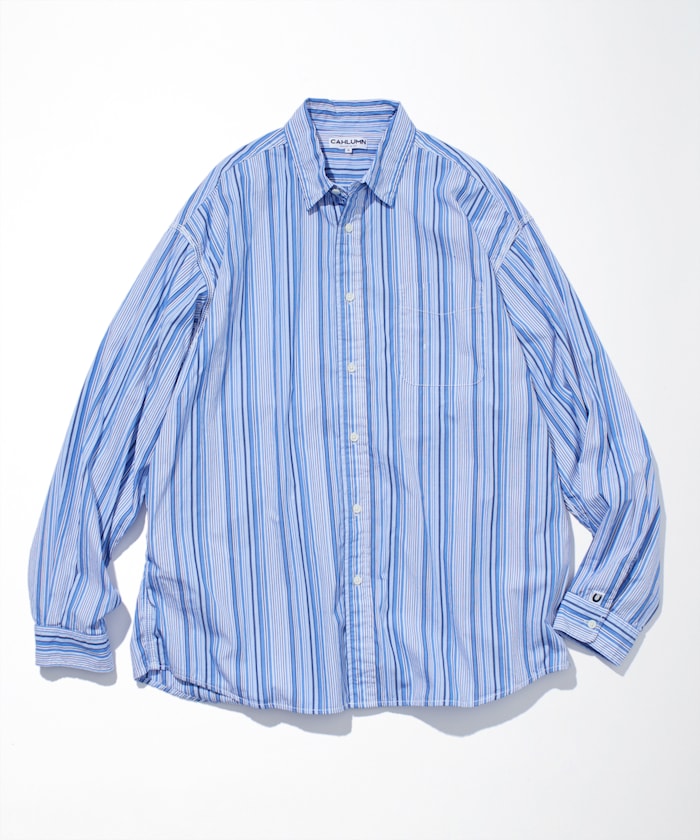 CAHLUMN Magazine Pocket Chain Stitch Shirt / 雜誌口袋寬布布料B.D襯衫