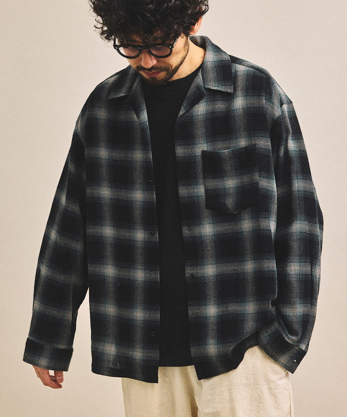 FREAK’S STORE / 立體漸層格紋透氣襯衫
