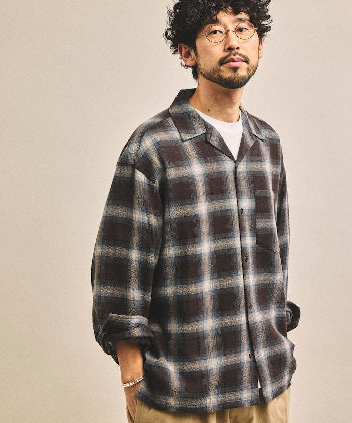 FREAK’S STORE / 立體漸層格紋透氣襯衫