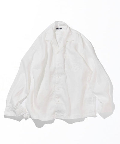 CAHLUMN Linen Open Collar Long Sleeve Shirt / 亞麻開領長袖襯衫