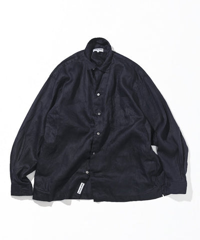CAHLUMN Linen Open Collar Long Sleeve Shirt / 亞麻開領長袖襯衫