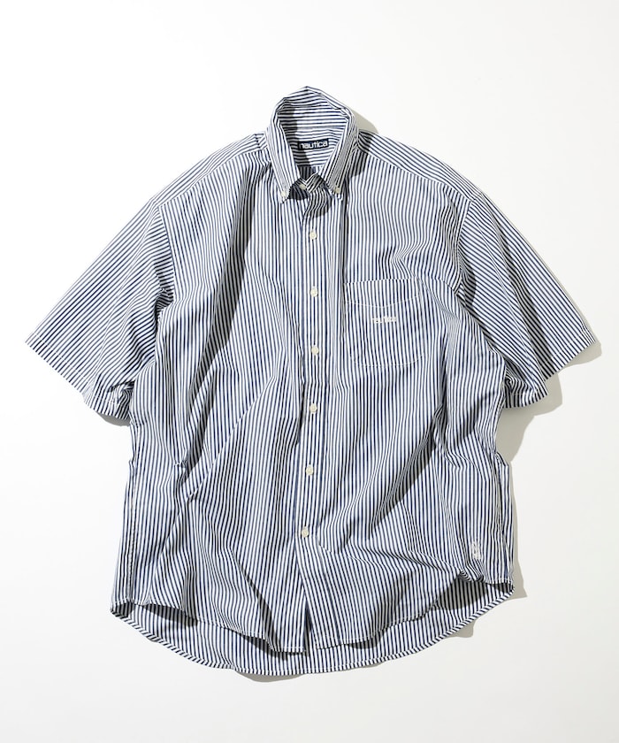 NAUTICA JP / Broad Stripe 條紋短袖襯衫