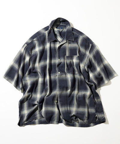 NAUTICA JP / 漸層復古格紋 短袖襯衫