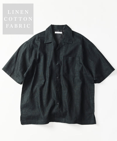 FREAK’S STORE LINEN COTTON OPEN COLLAR SS SHIRT / 亞麻棉質開領短袖襯衫