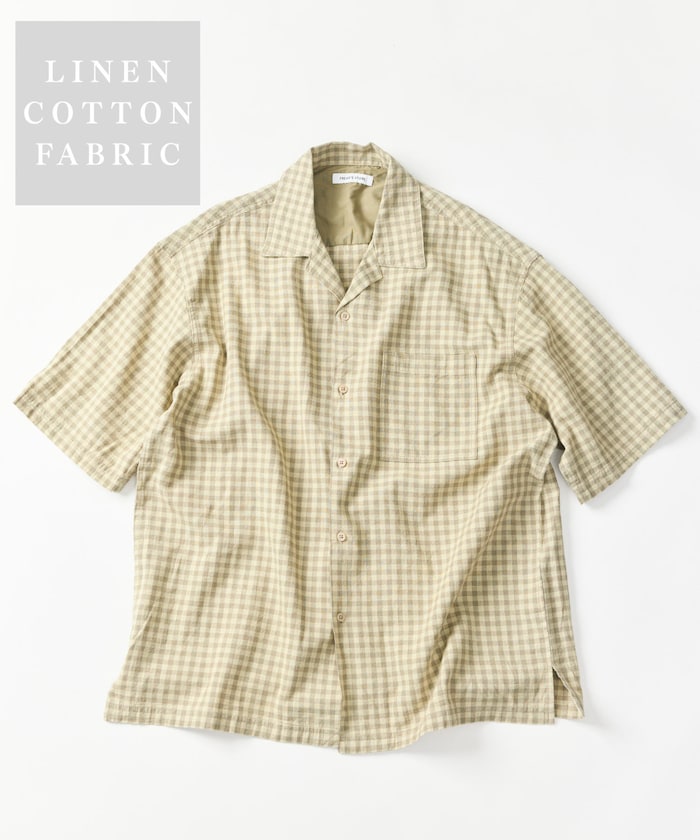 FREAK’S STORE LINEN COTTON OPEN COLLAR SS SHIRT / 亞麻棉質開領短袖襯衫