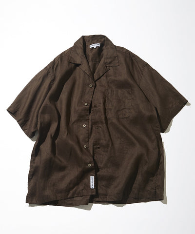 CAHLUMN Linen Open Collar Short Sleeve Shirt / 亞麻開領短袖襯衫