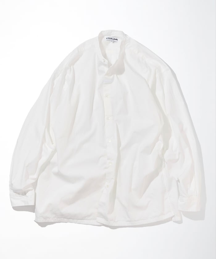 CAHLUMN Broadcloth Band Collar Shirt / 高密度平織棉布 立領襯衫